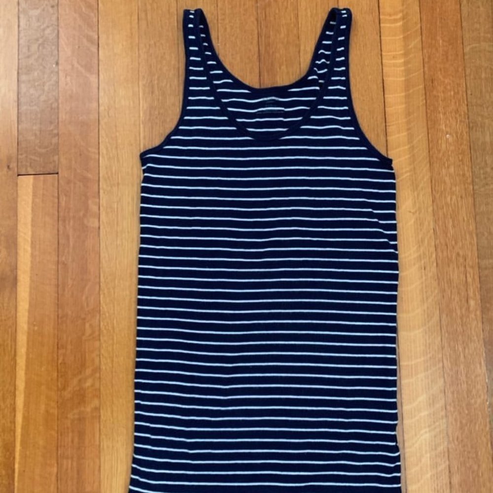 Blue and White Striped Motherhood Maternity Tank